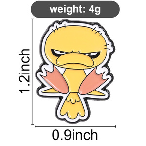 Épinglette en émail drôle et mignonne en forme d'oiseau jaune grincheux, badge animal de dessin animé, épinglette de revers canard en colère - Product Image 6