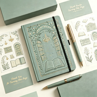 Carnet A5 personnalisé en cuir PU gaufré avec dorure à chaud, journal à couverture rigide pointillée 160 g/m², idéal pour les cadeaux