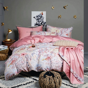 Parure de lit 3 pièces en satin de coton 100% à faible MOQ, motif floral, 300 fils, certifiée OEKO-TEX, écologique, style européen - Product Image 2