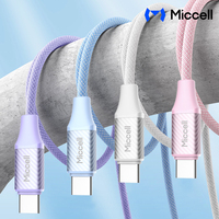 Câble de données Type-C Miccell en gros OEM 100W 5A avec TPE 2 en 1, câble de charge rapide et de transfert de données USB pour iPhones, Xiaomi