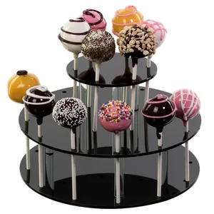 3层棒棒糖糖果展示架定制丙烯酸蛋糕流行展示架用于生日派对