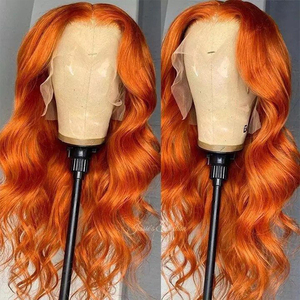 Parrucca Frontale 13x4 HD con Pizzo Invisibile 360, Colore Zenzero Arancione, Ondulata, in Capelli Umani Vietnamiti - Product Image 4