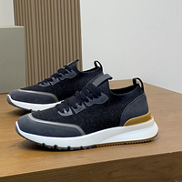 Chaussures de marche décontractées pour hommes, respirantes, en maille tricotée, à lacets, légères, à semelle souple, style italien, luxe original