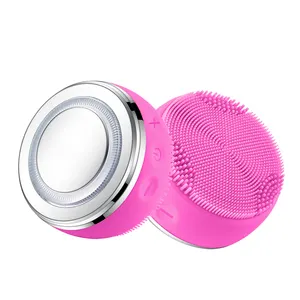 Vibrating Face Facial Cleansing Brush Cleaner Electric Double Side Ultrasonic Foaming Soft Silicone 3 in 1 Waterproof Hand Held