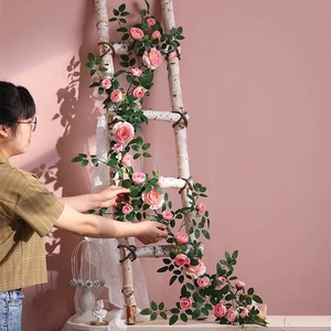 Artificial Rose Vines Silk Long Hanging <b>Decorative</b> <b>Wall</b> Floor Mounted General <b>Decoration</b> - Product Image 3