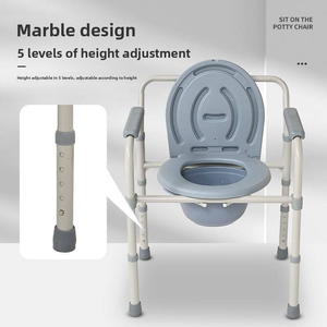 Chaise de toilette pliable en plastique pour hôpital, pour personnes âgées, patients handicapés, fauteuil roulant, avec cuvette mobile pour <span class=keywords><strong>douche</strong></span> et salle de bain - <span class=keywords><strong>Prix</strong></span> - Product Image 3