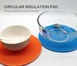 Wholesale <b>Kitchen</b> Table Utensil Honeycomb Round Placemats Coaster Heat Resistant Silicone <b>Trivets</b> Dish Pot Pad Drying Mats - Product Image 4