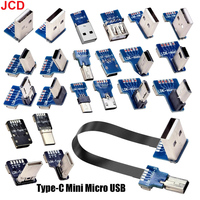 Kabel Ekstensi FFC Mini USB-A/Micro USB/Type-C 90 FPV Tipis Datar Lembut Fleksibel FPC untuk Pengisian Daya Gimbal Genggam Monitor