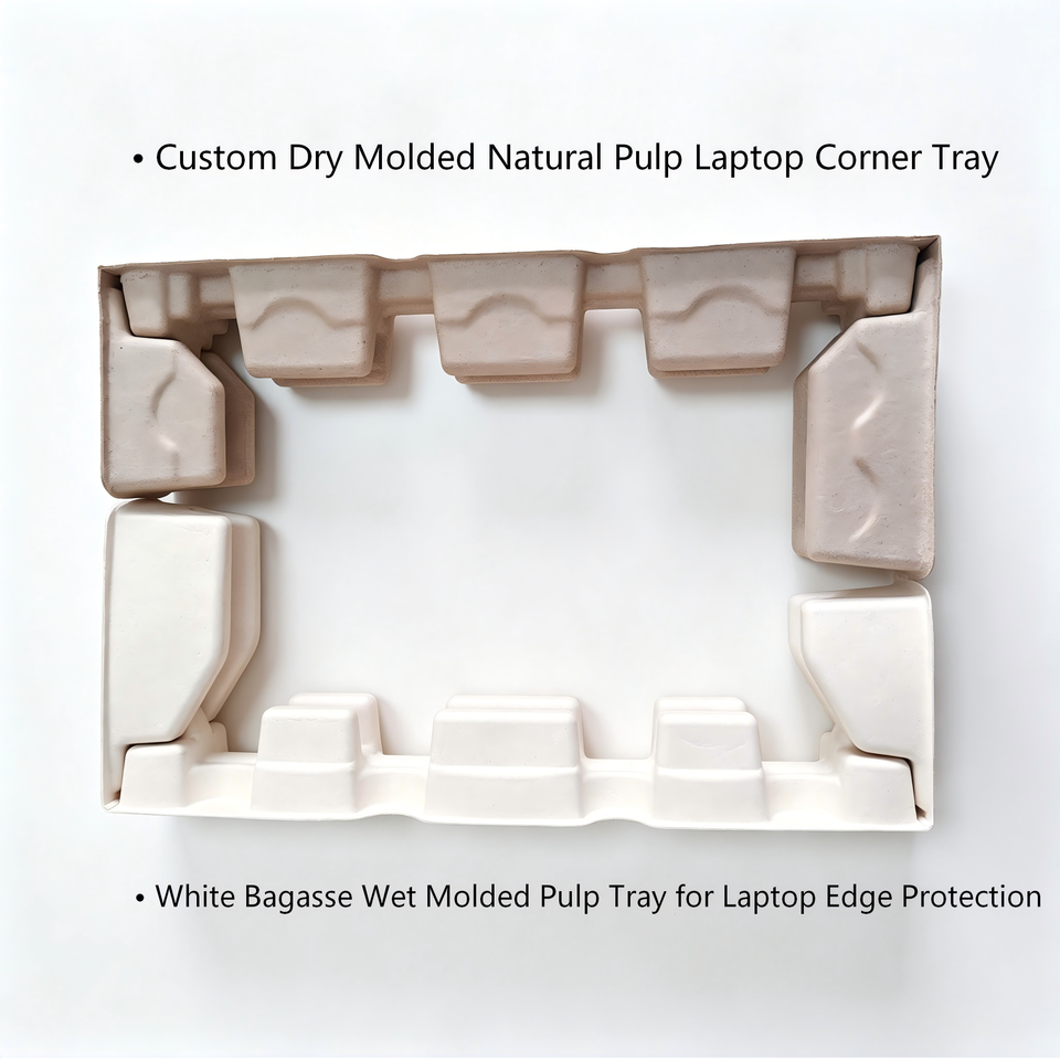 White Pulp Molded Laptop Stand Side Wing Tray Custom Design for ...