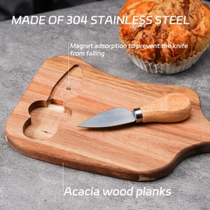 Tabla de cortar de madera de acacia con mango, forma de paleta, tabla para servir queso para uso en la cocina - Product Image 4