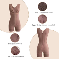 Vêtement gainant intégral pour femme, étapes 2/3, avec contrôle du ventre, Fajase, gaine post-opératoire, gaine amincissante pour l'exercice, fermeture éclair à l'entrejambe
