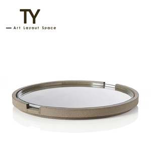 Mới Trắng Da Đen Khay Trang trí phòng khách Bàn cà phê nhà hàng khách sạn Mô hình phòng bộ phận bán hàng nhà máy bán buôn - Product Image 2