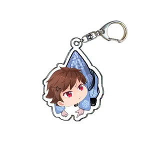 Acrylic Keychain Custom Shaker Keychain With Inner Small Shaker Charms Double Sided Clear Printing Acrylic Standee