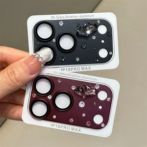 Protector de Lente de Cámara 3D con Diamantes en Forma de Corazón, Película Protectora de Lente de Vidrio Templado 9H para iPhone 18 Pro Max, Accesorios para Móviles - Product Image 1
