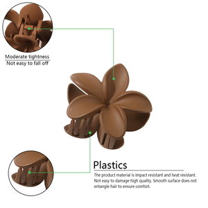 Pinzas para el pelo de flores para mujer de 8 CM al por mayor pinzas para el pelo de flores de color degradado pinzas de plástico - Product Image 5