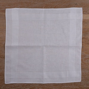 M005 Convient à la broderie Impression Blanc Coton Satin <span class=keywords><strong>Tissu</strong></span> Grande Taille 16 "xx16" Ourlet Cousu Mouchoirs pour Hommes - Product Image 2