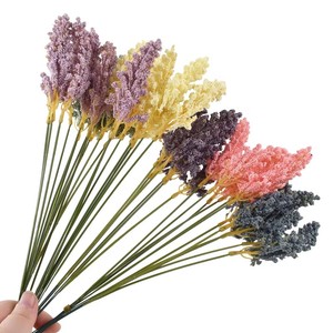 Bouquets de lavande <span class=keywords><strong>artificielle</strong></span> réalistes, fleurs en soie, tiges de baies en mousse pour bouquet de mariage, décoration de vase à domicile, arrangement floral DIY - Product Image 1