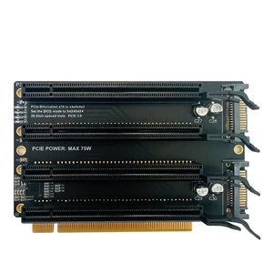 PCIe-Bifurcation x16 ถึง x4x4x4x4 การ์ดขยาย PCI-E PCI-Express 3.0 x16 1 ถึง 4 Gen3 การ์ดอะแดปเตอร์ <span class=keywords><strong>SATA</strong></span> พอร์ตแยกการ์ด - Product Image 1