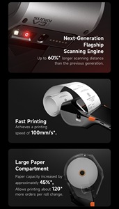 Imprimante de reçus SUNMI V3 Plus, terminal de point de vente, imprimante thermique 58 mm, Android, portable, lecteur de codes-barres intelligent, machine POS sans fil - Product Image 4