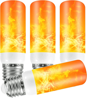 Ampoules LED à effet de flamme, 4 modes, effet inversé, culot E27, AC, à intensité variable, flamme vacillante, intérieur/extérieur, jardin, blanc chaud 3500K