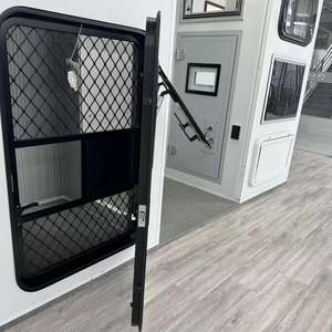 Porte de caravane, camping-car, remorque, côté passager et côté conducteur, noire, avec double vitrage, cadre en alliage d'aluminium, fenêtre moderne d'évasion - Product Image 5