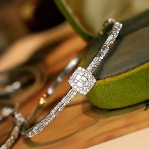 Xinfly New Custom Pure 18k Gold 0.85ct <b>Iced</b> Baguette Diamonds Bracelet Bangle - Product Image 5