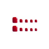 Simple rouge classique pur désir tempérament mode orteil faux ongles 24 pièces ABS portable manucure doigt vente chaude