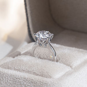 Bague de fiançailles Messi Jewelry MSR-1661 PT950, diamant de laboratoire taille ronde, design solitaire - Product Image 2