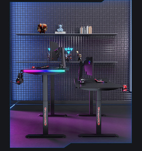 Nouvelle <span class=keywords><strong>table</strong></span> de jeu PC moderne en métal <span class=keywords><strong>extensible</strong></span> et bon marché à assembler soi-même avec des chaises pour filles - Product Image 5