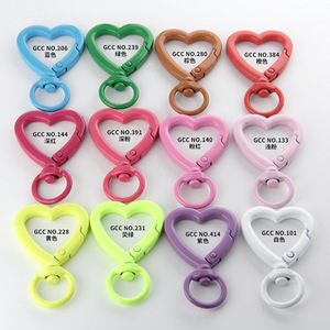 Heart Shape Bag <b>Clips</b> Zinc Alloy Detachable Keychain Accessories Novelty Portable Multi Color 1.9in Length - Product Image 4