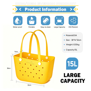 Hot Summer Fashion Croc Sac Avec Trous Étanche EVA Caoutchouc Silicone Ouvert Personnalisé pour Femmes Sac À Main EVA Sac Fourre-Tout - Product Image 5