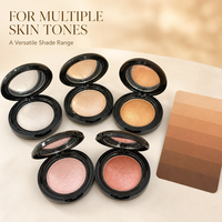 Poudre illuminatrice ultra-fine cuitée, soyeuse, effet peau de verre, éclat lumineux, végane, sans cruauté, marque privée, poudre scintillante pour le visage, OEM ODM
