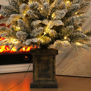 New Style Banana <b>Leaf</b> PE & PVC Mixed Potted Christmas Tree Ornament, for Living Room & Bedroom Decoration - Product Image 5