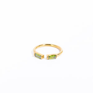 RFJEWEL 2026 Nuevo Anillo Abierto de Circonia Cúbica, Anillo Ajustable de Latón Puro Chapado en Oro, Joyería Moderna y a la Moda para Mujer - Product Image 2