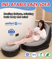 Personnalisé paresseux bleu mer gonflables pompe à air extérieure salon canapé-lit gonflable film chaise canapé adulte Relax siège ensemble pour adulte