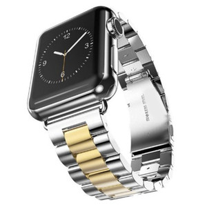 Correa de Brazalete de Metal de Tres Eslabones Sólidos 316 para <span class=keywords><strong>Apple</strong></span> <span class=keywords><strong>Watch</strong></span> Ultra Serie 8, Correa de Reloj para <span class=keywords><strong>Apple</strong></span> <span class=keywords><strong>Watch</strong></span>, Dorada - Product Image 4