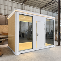Maison modulaire aérodynamique élégante, studio d'artiste créatif, cabane préfabriquée, bureau de jardin, maison mobile