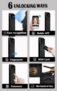 Tuya Wifi Camera Smart Digital Smart Lock Video <strong>Intercom</strong> Face Fingerprint <strong>Code</strong> Electronic Door Lock Card Keyless Mortise Lock - Product Image 2