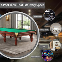 Table de billard russe professionnelle moderne pour la maison, en bois massif, finition ardoise marbrée, coussins en laine, poches en cuir, boules