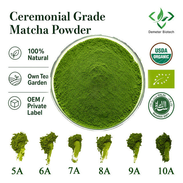 Private Label USDA & EU Organic Matcha Green Tea Powder HALAL Certified Pure Ceremonial Grade Matcha Powder Bulk Wholesale A-10A