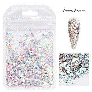 Lentejuelas Holográficas Aurora, Mezcla <span class=keywords><strong>de</strong></span> Tamaños Surtidos, Lentejuelas Iridiscentes y Polvo Brillante para Decoración <span class=keywords><strong>de</strong></span> Uñas, Manualidades y Venta al por Mayor - Product Image 5