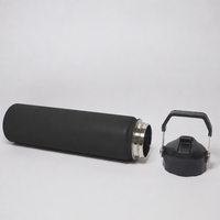Bouteille d'eau isotherme portable en acier inoxydable pour adulte, 750 ml, anti-fuite, avec paille et poignée, idéale pour la randonnée et le camping