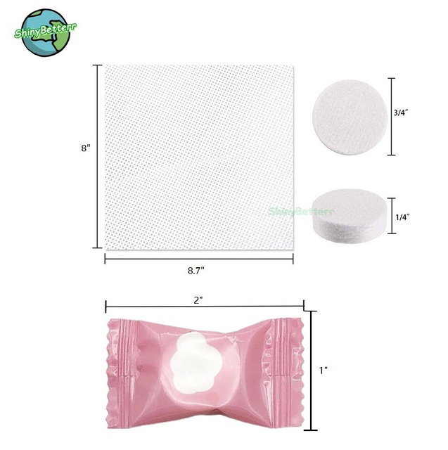 100% Eco-friendly Viscose Pink Disposable Towel Tablet Towel Compact Towel Magic Compressed Wipe Magic Coin Tissue Magic Tissue