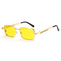 Lunettes de soleil UV400 Cyberpunk 2026 pour hommes, monture métallique carrée grande taille, style Steampunk, légères et confortables, blanches