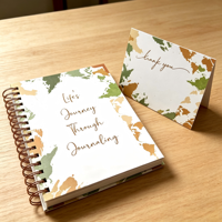 Carnet de planification écologique à spirale avec logo personnalisé et impression dorée en écriture cursive pour la planification et les fonctions de calendrier