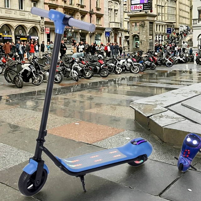 Portable Adult Electric Scooter 2-Wheel Foot Scooter with Durable PU Material