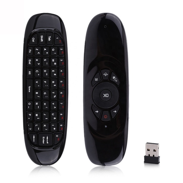 C120 2.4G Voice Mini Keyboard Air Fly Mouse Use for Android TV Box USB Rechargeable Remote Control
