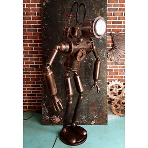 <span class=keywords><strong>Steampunk</strong></span> Vintage en fer métallique, robot accueil, décoration de maison, artisanat en métal - Product Image 6