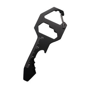 Outil multifonctionnel de poche en acier inoxydable léger pour l'extérieur, ouvre-bouteille de bière, clé hexagonale, tournevis, mini outil porte-clés - Product Image 1