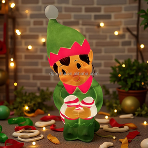 商用屋外PPクリスマスデコレーション24in LEDライト立っている漫画のキャラクターエルフの置物 - Product Image 6